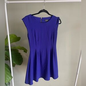 Topshop Blue Skater Cap Sleeved Mini Dress Size 4
